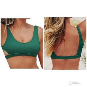 Cupshe Square Back Bikini Top with Side Cut Outs Womens Size M